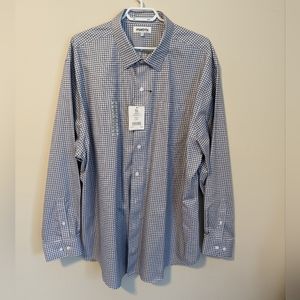 Matrix Men's 2xl Navy Checkered Button Down Shirt